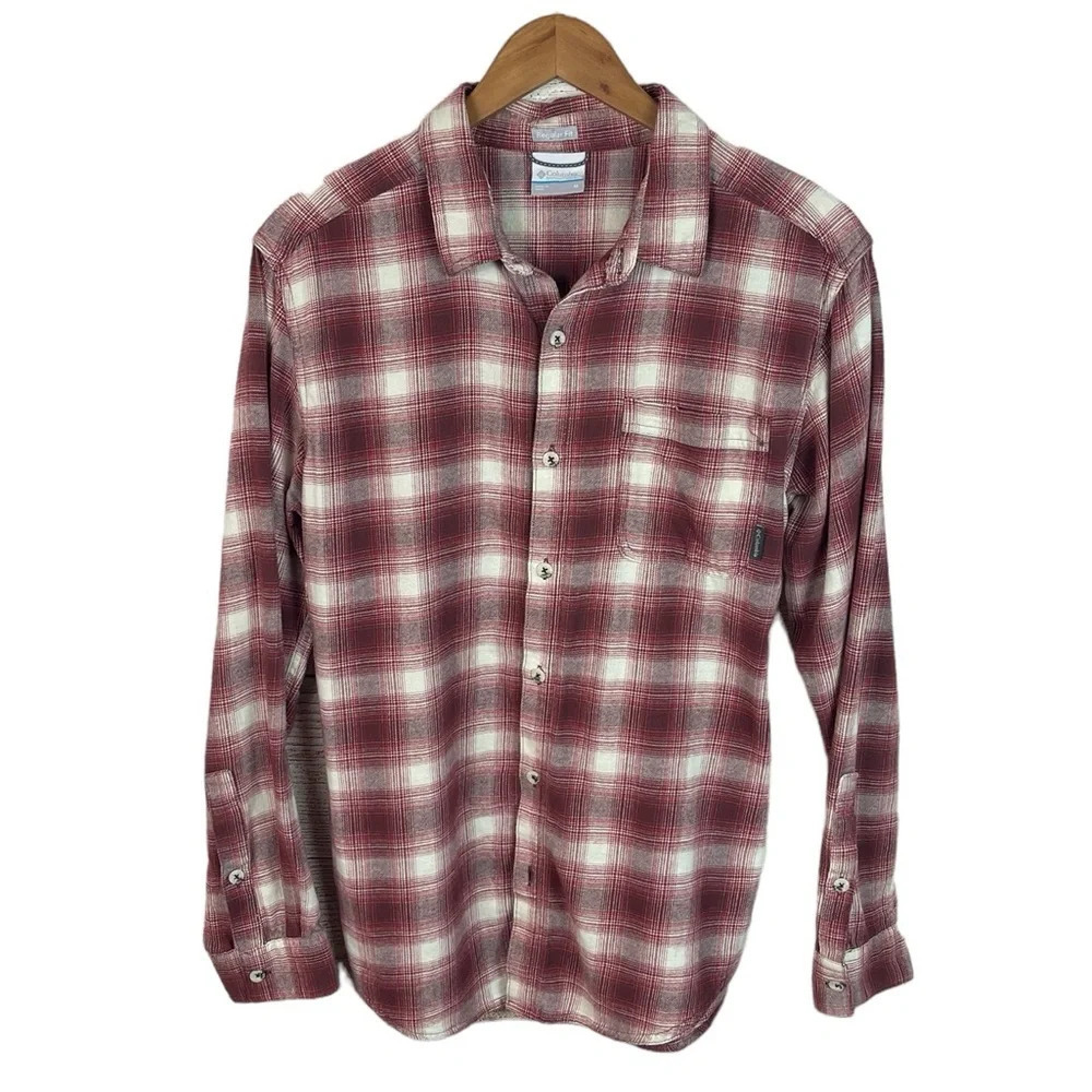 BF1274 Men’s Columbia Regular Fit Plaid Flannel Outdoor Button Down Shirt M